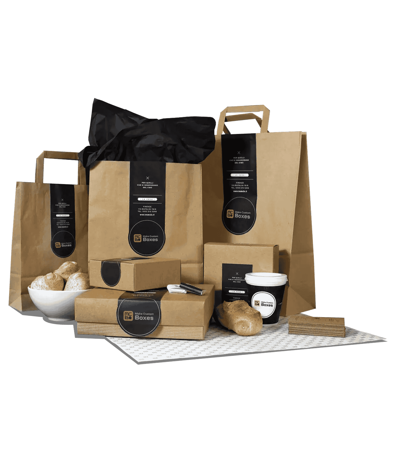 Eco-friendly kraft paper packaging for food and retail products