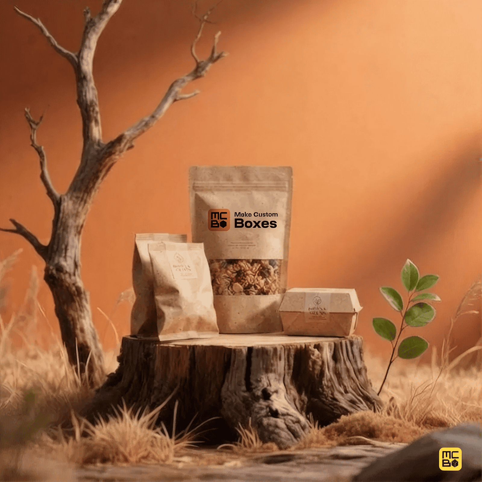 Premium illustrated product boxes held in two hands