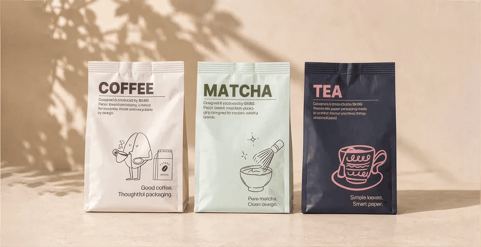 Eco-friendly food packaging displayed in a natural setting